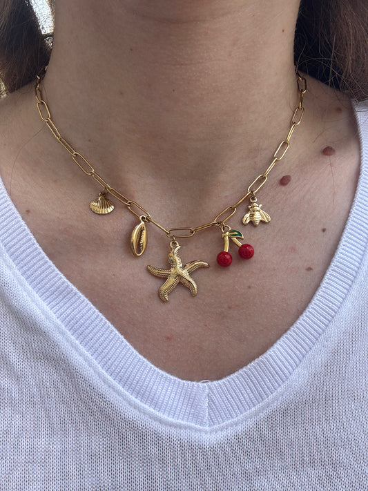 Collier SOLEA - cerise